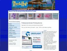 Tablet Screenshot of beachhutscreenprinting.com.au